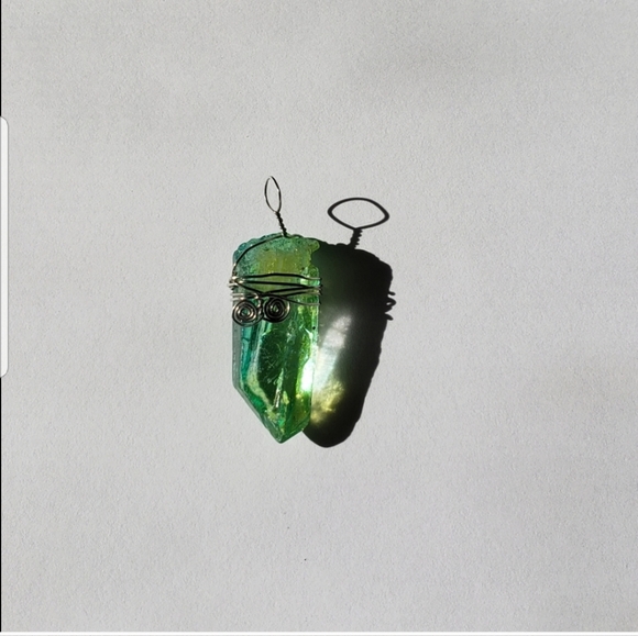 lot of 2 Quartz and Sea Glass pendants, NWOT, gems - Picture 14 of 14